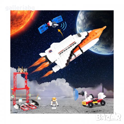 Космическа ракета – Конструктор с астронавти (съвместим с Lego), снимка 3 - Конструктори - 38989284