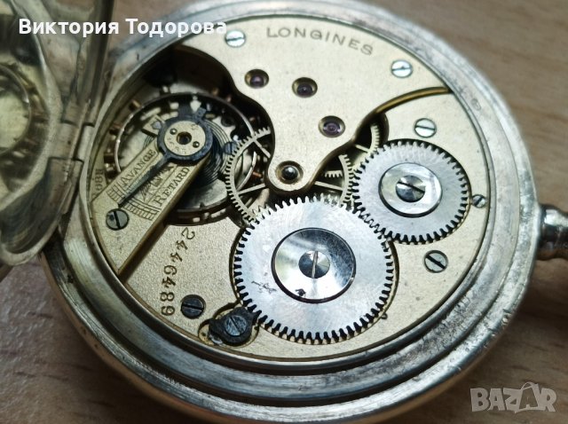 Сребърен джобен часовник Longines , снимка 15 - Антикварни и старинни предмети - 40801346