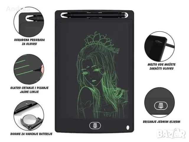 Детски Магически LCD таблет за рисуване | WHIZZPAD, снимка 3 - Електрически играчки - 49304106