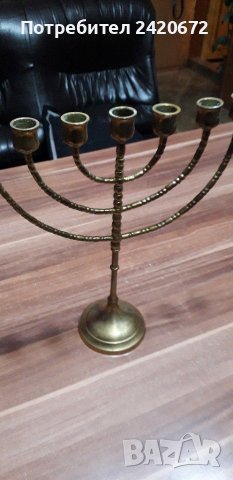 Еврейски  свещник-Менора, снимка 1 - Други ценни предмети - 40072331