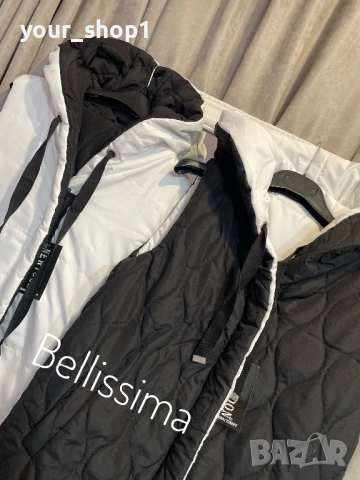 Двулицева дълга грейка елек черно бяло , снимка 3 - Елеци - 51516202