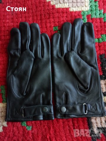 Мъжки кожени ръкавици от естествена кожа със закопчалка, снимка 4 - Ръкавици - 39077351