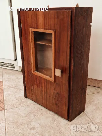 Старинен Стенен Шкаф Шкафче с Етажерки 43/30/14 см., снимка 2 - Антикварни и старинни предмети - 49414997