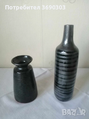 Изделия от керамика - комплект ваза и свещник, голяма чиния, снимка 8 - Други - 51674015