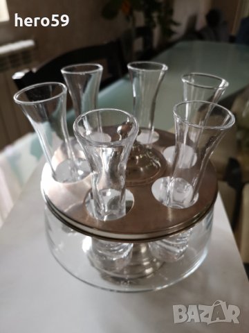 Сребърен комплект(800 проба) за твърд алкохол,чаша-чаши, снимка 6 - Антикварни и старинни предмети - 30324381