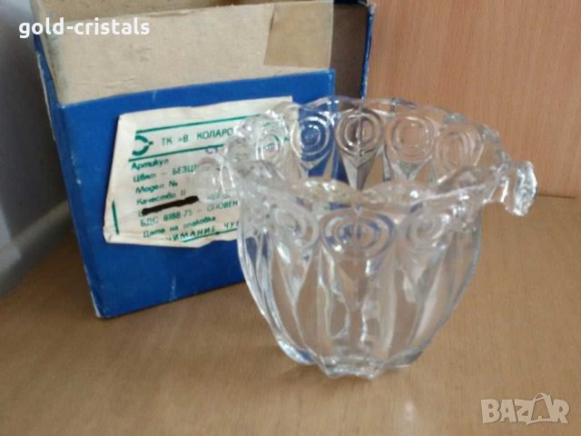 Стара  кристална купа ледарка, снимка 4 - Антикварни и старинни предмети - 29563054