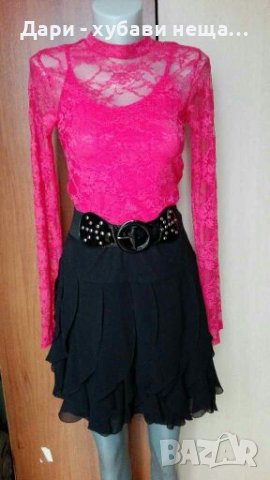 Розова блуза от дантела с подплата🍀❤S,M❤🍀арт.4224, снимка 6 - Блузи с дълъг ръкав и пуловери - 36773521