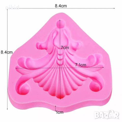 ОР72 Винтидж едър орнамент силиконов молд форма за фондан шоколад декор гипс, снимка 2 - Форми - 32175608