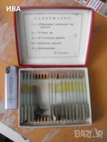 МИКРОСКОП и кутийка с готови препарати от бактерии., снимка 4 - Антикварни и старинни предмети - 44429885