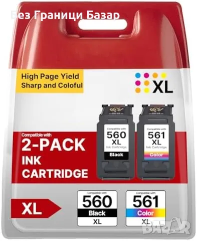 Нови 2 броя 560XL 561XL мастилници за Canon PIXMA TS5350 TS7450 – черна + цветна принтер мастило 