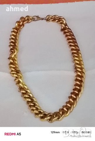 Красив стар позлата ланц позлатан, снимка 7 - Колиета, медальони, синджири - 51723792