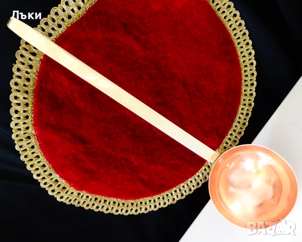 Голям меден черпак чиста червена мед. , снимка 3 - Антикварни и старинни предмети - 51773032