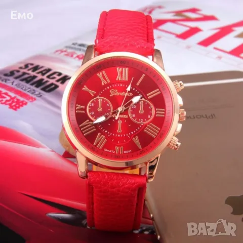 Дамски кварцов часовник с кожена верижка, снимка 6 - Дамски - 47817483