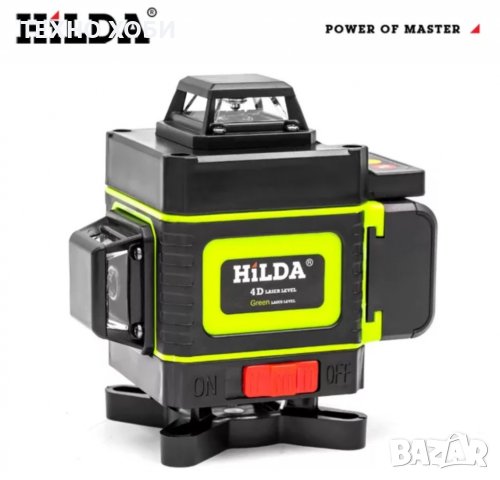 Лазерен нивелир с 2 батерии 16 линии зелен самоневилиращ пълен комплект водоустойчив