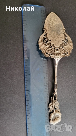 Елегантна сребърна шпатула с красив дизайн , снимка 9 - Антикварни и старинни предмети - 52997148