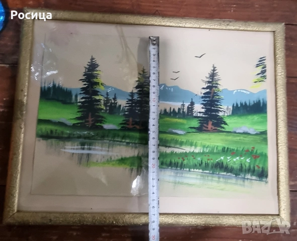 пейзаж с езеро , снимка 5 - Картини - 54000304