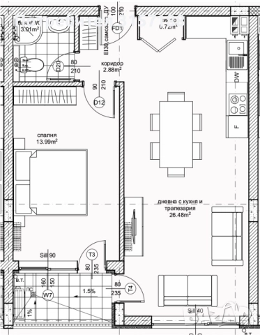 Продавм 2 стаен , снимка 2 - Апартаменти - 52932849
