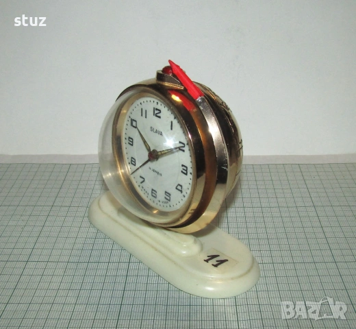 Будилник Слава "Спутник" (No:11), снимка 3 - Антикварни и старинни предмети - 54151489