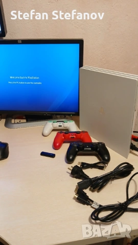 С ГАРАНЦИЯ 1Г Sony PlayStation 4 Pro White бял PS4 1TB профилактиран проверен Play Station SW 11.52, снимка 2 - PlayStation конзоли - 53137110