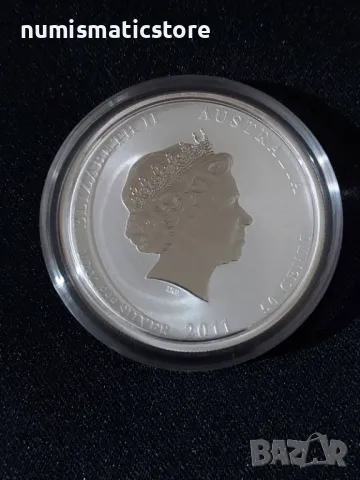 Австралия 2011 – 50 цента – Година на заека , 1/2 OZ Сребърна монета, снимка 3 - Нумизматика и бонистика - 49777033
