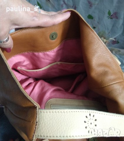 Двуцветна дамска чанта тип торба "Juan Jo" handmade handbags / genuine leather , снимка 10 - Чанти - 37174878