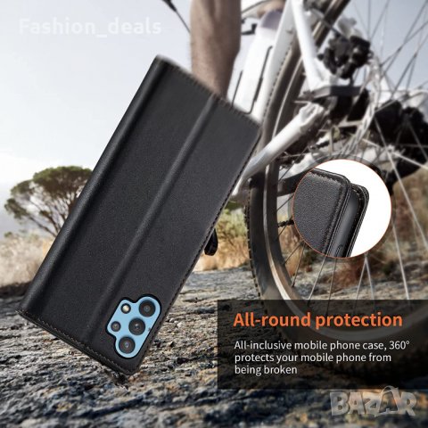 Нов черен флип калъф/кейс за Samsung Galaxy A32 с 2 протектора Самсунг, снимка 5 - Калъфи, кейсове - 35267978