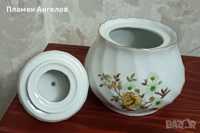 Стар Български порцелан - захарница, снимка 3 - Антикварни и старинни предмети - 52843876