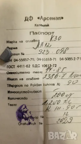 Твърдосплавни пластини К30, форма АА-12