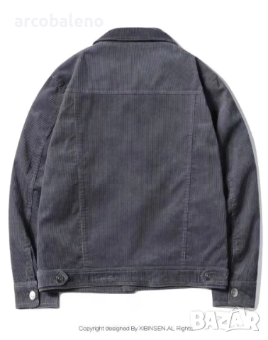 Мъжко яке от кадифе с едноредно закопчаване във винтидж стил, 4цвята , снимка 3 - Якета - 51667455