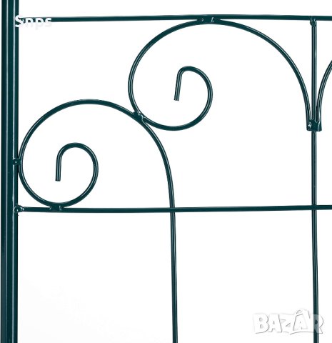 Метална градинска ограда, комплект от 2 закопчаващи се, тъмнозелени, 180 x 50 cm, снимка 6 - Градински мебели, декорация  - 42267021