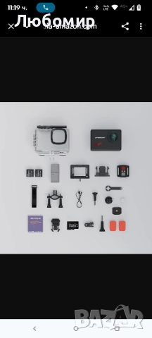 Apexcam M80 Екшън камера с 64GB карта памет 4K 60FPS 48MP WIFI 40M Ultra HD Водоустойчива , снимка 9 - Камери - 51730146