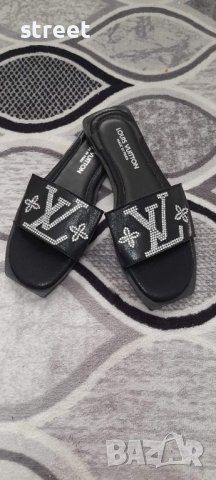  Louis Vuitton slippers дамски чехли с кристали , снимка 1 - Чехли - 36684250