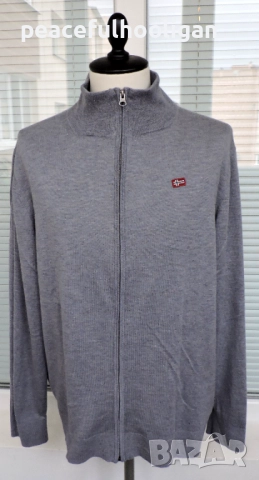Napapijri Mens Grey Full Zip Long Sleeve Cardigan Size 3XL