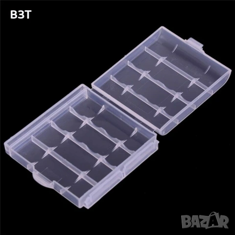 КУТИЯ ЗА СЪХРАНЕНИЕ НА 4 БРОЯ БАТЕРИИ AA/AAA ПЛАСТМАСОВА ПРОЗРАЧНА БЯЛА, снимка 3 - Кутии за съхранение - 53284727