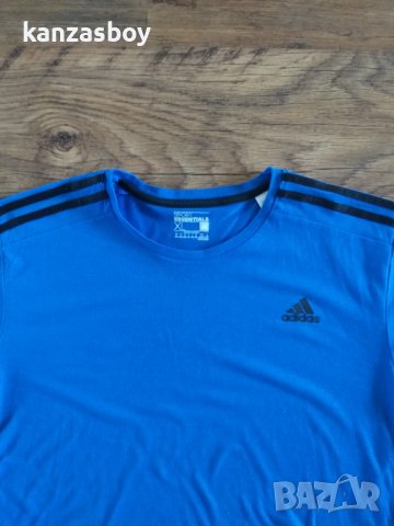  adidas blue Essential 3 Stripe - страхотна мъжка тениска, снимка 2 - Тениски - 37452857