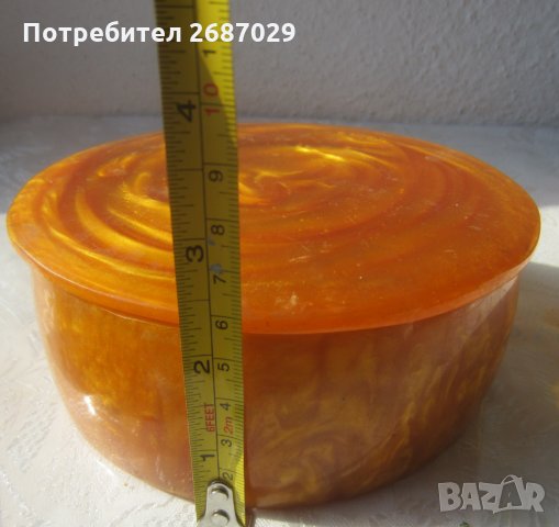 Кутии  кутия каталин, цвят кехлибар и свещник, снимка 4 - Други ценни предмети - 32156986