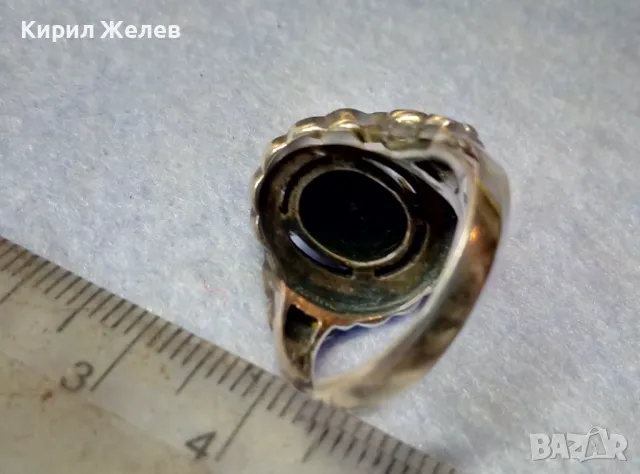 СКЪПОЦЕНЕН СРЕБЪРЕН ПРЪСТЕН СРЕБРО 925 КЛАСИЧЕСКА РЕТРО ОРНАМЕНТИКА с ШЛИФОВАН ЧЕРЕН ОНИКС 41115, снимка 4 - Пръстени - 49272784