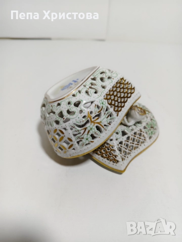 Кутия за бижута от ажурен унгарски порцелан Herend, снимка 7 - Други - 52655400