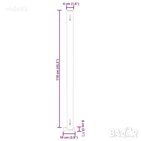 vidaXL Прибираща се дворна странична тента, 180x314 см, сива, снимка 10 - Огради и мрежи - 56146643