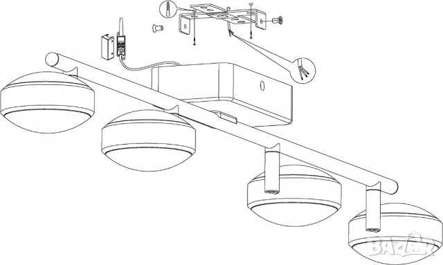 EGLO connect LED плафон Corropoli-C, интелигентен домашен спот 4 крушки, плафон, снимка 6 - Лампи за таван - 39962579