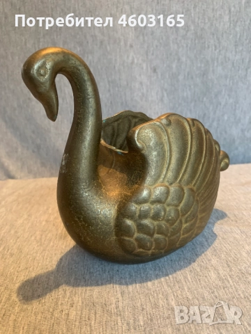 Лебед от масивен месинг, снимка 1
