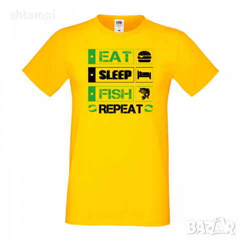 Мъжка тениска Fish 2,Sleep,Fish,Anime,Repeat,Ядене,Спане,Риба,Подарък,Повторение,Празник,, снимка 7 - Тениски - 36418990