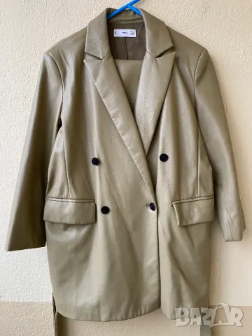 Кожено сако и панталон 7/8 MANGO, снимка 4 - Костюми - 49427651