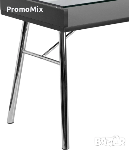 Бюро Flash Furniture Brettford NAN-JN-2966-GG Бюро с плот от закалено стъкло Работна маса Офис бюро , снимка 2 - Маси - 51770940