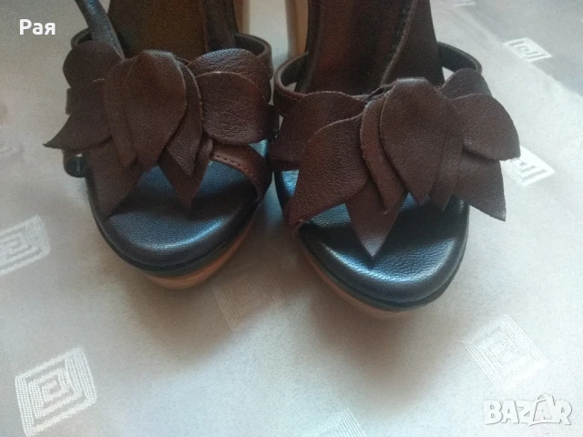 Сандали дърво и кожа MAX&Co, снимка 7 - Дамски елегантни обувки - 50674502