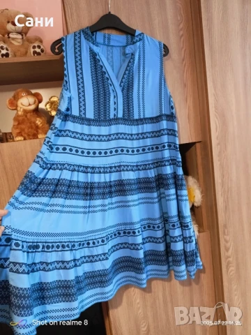 Синя рокля без ръкави , снимка 2 - Рокли - 51343720