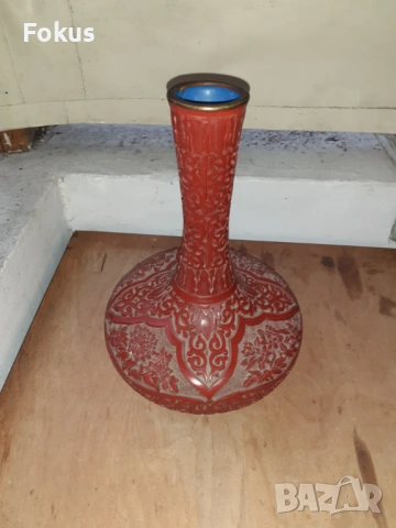 Cinnabar Laquer - уникална стара китайска ваза, снимка 7 - Антикварни и старинни предмети - 53270178