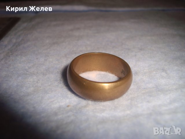 СТАР СТОМАНЕН ПОЗЛАТЕН РЕТРО АРТ ПРЪСТЕН с ПЕЧАТИ 585 и 14К Тип ХАЛКА МАЙСТОРСКИ за КОЛЕКЦИЯ 28725, снимка 4 - Антикварни и старинни предмети - 37300697