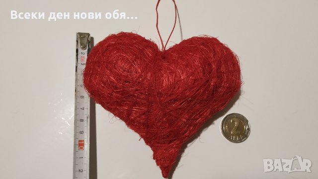 Ръчно изработено сърце от конец, снимка 4 - Ръчно изработени сувенири - 29198679