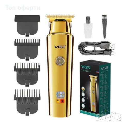 VGR V-947 Професионален безжичен акумулаторен тример за коса и брада с USB кабел за зареждане